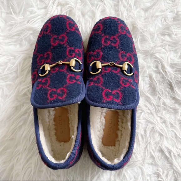 Gucci Fria Merino Wool Horsebit GG Loafer Blue Red
size 37 - Picture 6 of 11